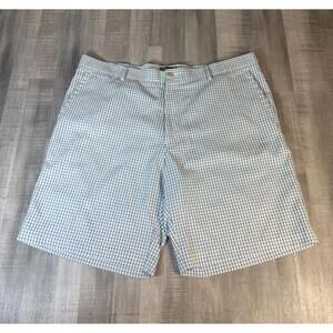 Peter Millar Golf Performance Wicking Checkered Stretch Blue Shorts Men’s 38